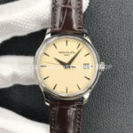 3K Factory Patek Philippe Calatrava 5227G-001 39mm White Gold Leather Strap Champagne Dial (8) 3K 5227G champagne dial Patek Calatrava
