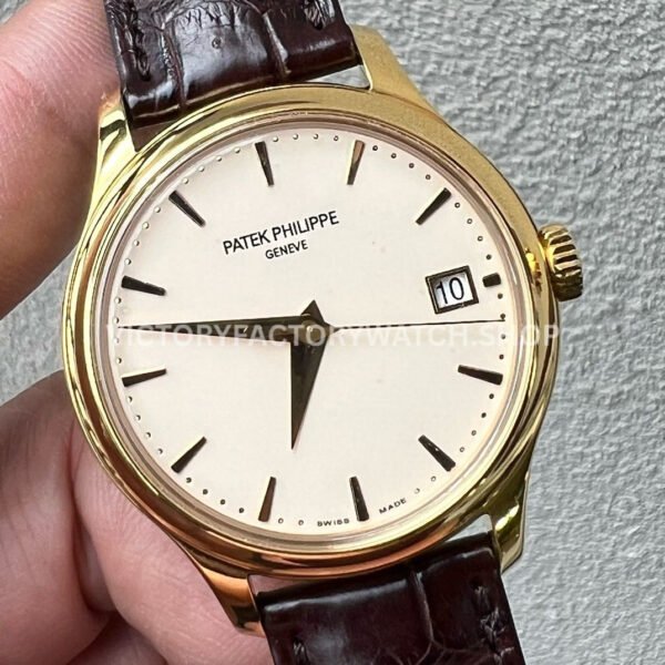 3K Factory Patek Philippe Calatrava 5227R-001 39mm Rose Gold Leather Strap Champagne Dial