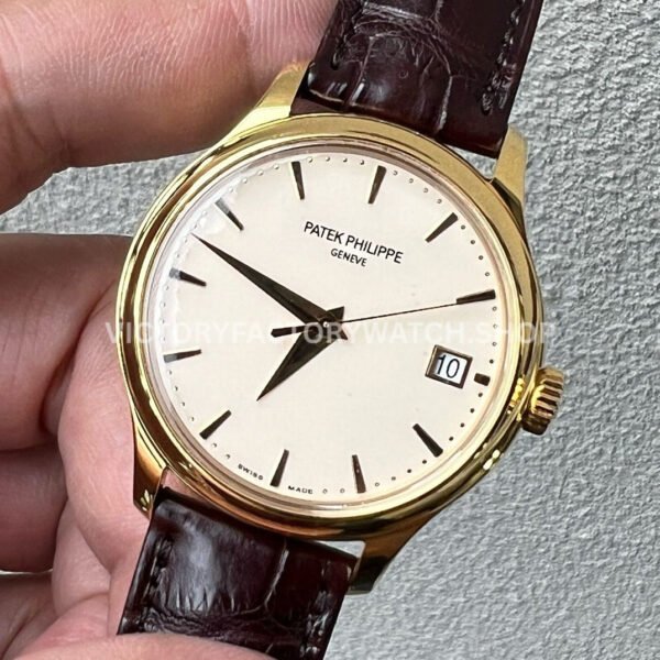 3K Factory Patek Philippe Calatrava 5227R-001 39mm Rose Gold Leather Strap Champagne Dial