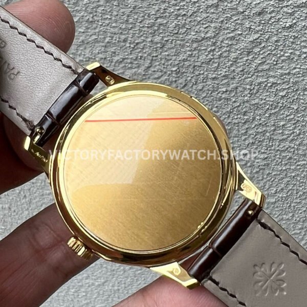 3K Factory Patek Philippe Calatrava 5227R-001 39mm Rose Gold Leather Strap Champagne Dial