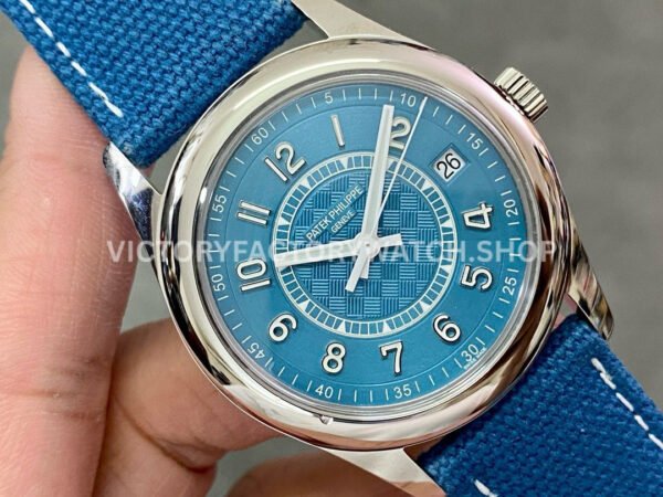 3K Factory Patek Philippe Calatrava 6007A-001 40mm Steel Leather Strap Arabic Numerals Blue Dial