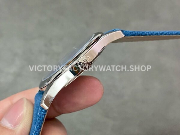 3K Factory Patek Philippe Calatrava 6007A-001 40mm Steel Leather Strap Arabic Numerals Blue Dial