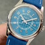 3K Factory Patek Philippe Calatrava 6007A-001 40mm Steel Leather Strap Arabic Numerals Blue Dial