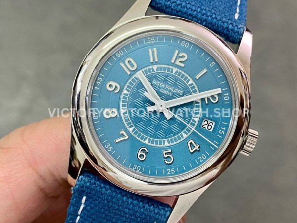 3K Factory Patek Philippe Calatrava 6007A-001 40mm Steel Leather Strap Arabic Numerals Blue Dial