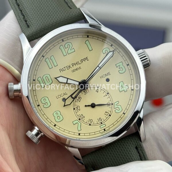 3K Factory Patek Philippe Calatrava Pilot Travel Time 5524G-010 White Gold White Dial (6) 3K Factory Patek Philippe Calatrava Pilot Travel Time 5524G-010 42mm White Gold White Dial