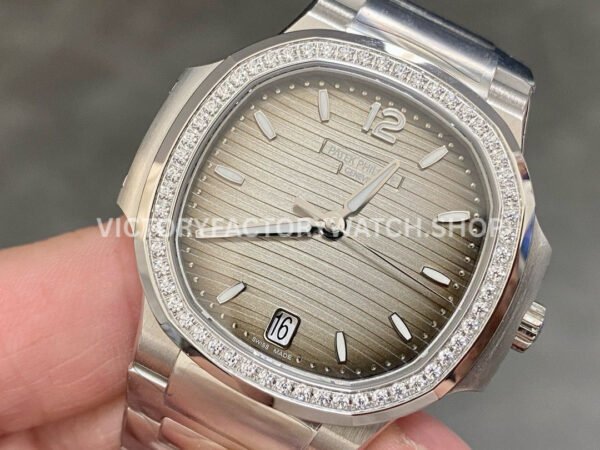 3K Factory Patek Philippe Nautilus 35.2mm 7118-1200A-011 Diamond Bezel Grey Dial