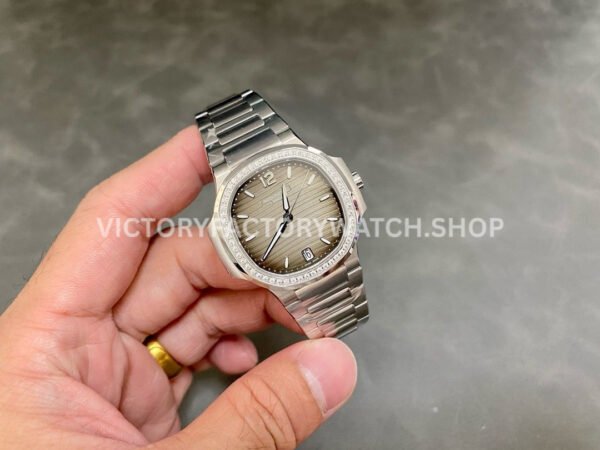 3K Factory Patek Philippe Nautilus 35.2mm 7118-1200A-011 Diamond Bezel Grey Dial
