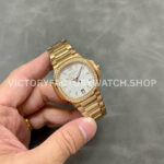 3K Factory Patek Philippe Nautilus 35.2mm 7118-1200R-001 Full Rose Gold Diamond Bezel White Dial (3) 3K Factory Patek Philippe Nautilus 35.2mm 7118-1200R-001 Full Rose Gold Diamond Bezel White Dial