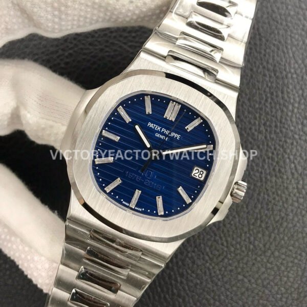 3K Factory Patek Philippe Nautilus 40th Anniversary Nautilus Platinum 40mm 5711-1P Blue Dial (6) 3K Factory Patek Philippe Nautilus 5711-1P 40th Anniversary 40mm Platinum Blue Dial