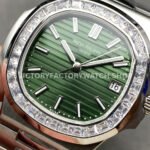 3K Factory Patek Philippe Nautilus 5711/1300A-001 40mm Diamond Bezel Green Dial