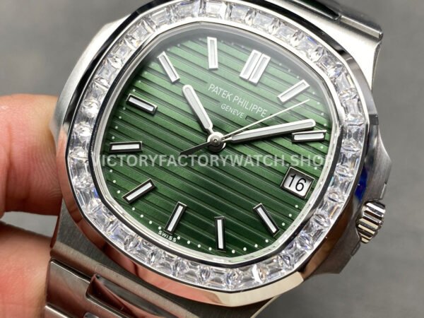 3K Factory Patek Philippe Nautilus 5711/1300A-001 40mm Diamond Bezel Green Dial