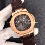 3K Factory Patek Philippe Nautilus 5711R 40mm Rose Gold Leather Dark Gray Dial