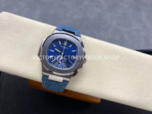 _3K Factory Patek Philippe Nautilus 59761G-001 Calf Skin Strap White Gold Blue Dial - Image 2 3K Factory Patek Philippe Nautilus 3K Factory Patek Philippe Nautilus 5976/1G-001 40.5mm Calf Skin Strap White Gold Blue Dial