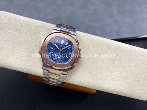 3K Factory Patek Philippe Nautilus 5980-1AR-001 40.5mm Half Rose Gold Blue Dial