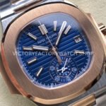 3K Factory Patek Philippe Nautilus 5980-1AR-001 40.5mm Half Rose Gold Blue Dial