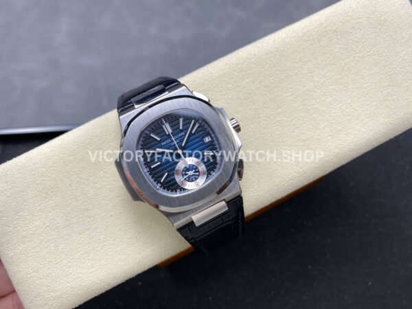 3K Factory Patek Philippe Nautilus 59801A-001 40.5mm Leather Strap Blue Dial (4) 3K Factory Patek Philippe Nautilus 5980/1A-001 40.5mm Leather Strap Blue Dial