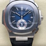 3K Factory Patek Philippe Nautilus 59801A-001 40.5mm Leather Strap Blue Dial (5) 3K 5980 1A blue dial Patek Nautilus leather strap
