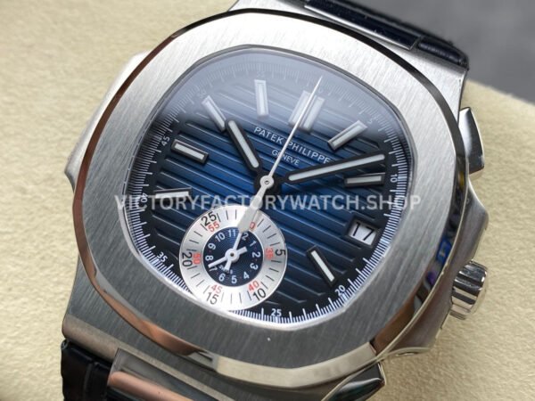 3K Factory Patek Philippe Nautilus 59801A-001 40.5mm Leather Strap Blue Dial (7) 3K Factory Patek Philippe Nautilus 5980/1A-001 40.5mm Leather Strap Blue Dial