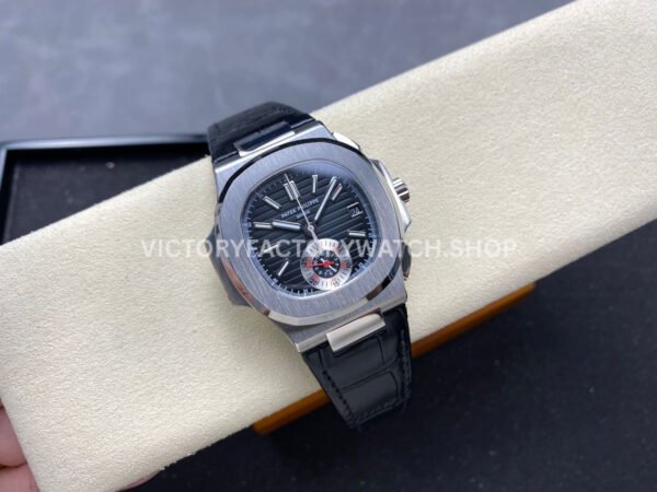 3K Factory Patek Philippe Nautilus 59801A-014 40.5mm Leather Strap Black Dial (3) 3K Factory Patek Philippe Nautilus 5980/1A-014 40.5mm Leather Strap Black Dial