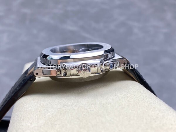 3K Factory Patek Philippe Nautilus 59801A-014 40.5mm Leather Strap Black Dial (4) 3K Factory Patek Philippe Nautilus 5980/1A-014 40.5mm Leather Strap Black Dial