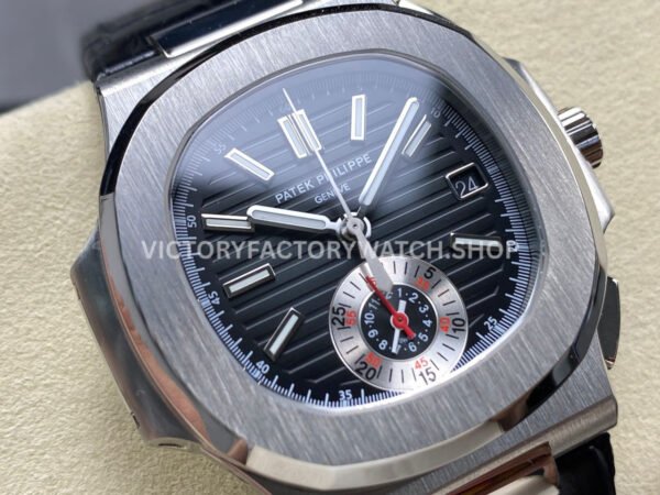 3K Factory Patek Philippe Nautilus 59801A-014 40.5mm Leather Strap Black Dial (5) 3K Factory Patek Philippe Nautilus 5980/1A-014 40.5mm Leather Strap Black Dial