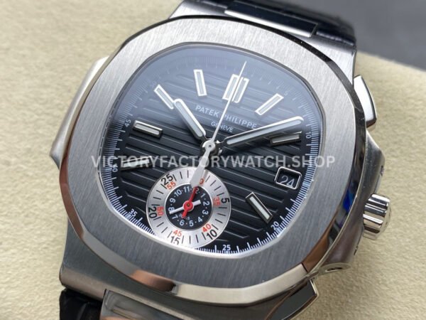 3K Factory Patek Philippe Nautilus 59801A-014 40.5mm Leather Strap Black Dial (7) 3K Factory Patek Philippe Nautilus 5980/1A-014 40.5mm Leather Strap Black Dial