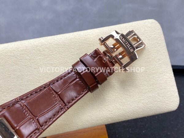 3K Factory Patek Philippe Nautilus 5980/1AR-0001 40.5mm Leather Strap Half Rose Gold Blue Dial