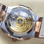 3K Factory Patek Philippe Nautilus 5980/1AR-0001 40.5mm Leather Strap Half Rose Gold Blue Dial
