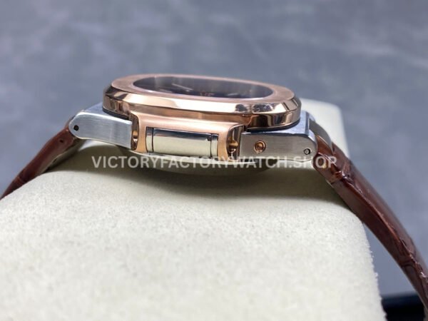 3K Factory Patek Philippe Nautilus 5980/1AR-0001 40.5mm Leather Strap Half Rose Gold Blue Dial