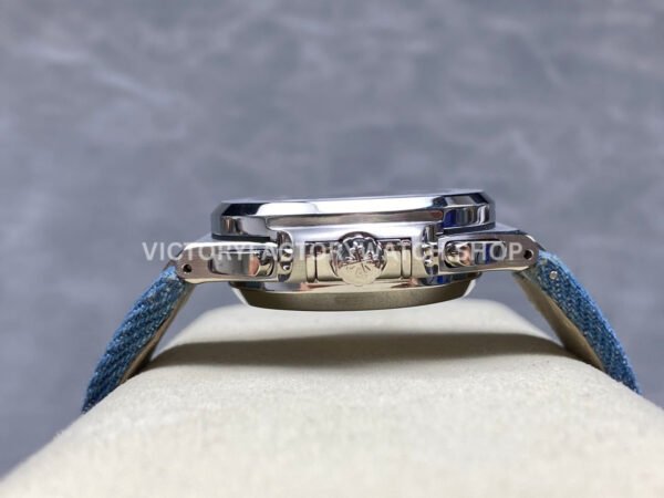 3K Factory Patek Philippe Nautilus 5980/60G-001 40.5mm Calf Skin Strap White Gold Blue-Gray Dial