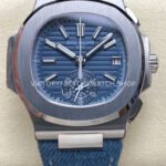 3K 5980 60G blue grey dial Patek Nautilus calfskin