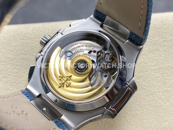 3K Factory Patek Philippe Nautilus 5980/60G-001 40.5mm Calf Skin Strap White Gold Blue-Gray Dial