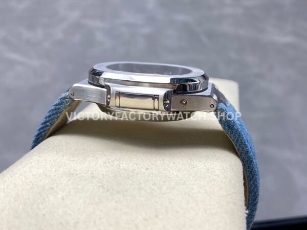 3K Factory Patek Philippe Nautilus 5980/60G-001 40.5mm Calf Skin Strap White Gold Blue-Gray Dial