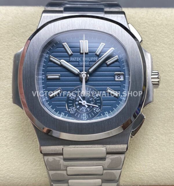 3K Factory Patek Philippe Nautilus 598060G-001 40.5mm White Gold Blue-Gray Dial (1) 3K 5980 60G blue grey dial Patek Nautilus