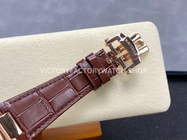 3K Factory Patek Philippe Nautilus 5980R-001 40.5mm Leather Strap Rose Gold Brown Dial (6) 3K Factory Patek Philippe Nautilus 5980R-001 40.5mm Leather Strap Rose Gold Brown Dial