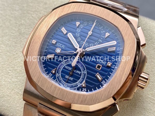 3K Factory Patek Philippe Nautilus 5990/1R-001 40.5mm Full Rose Gold Blue Dial