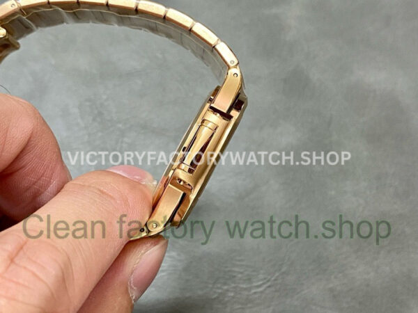 3K Factory Patek Philippe Nautilus 7118-1200R-010 Full Rose Gold Diamond Bezel Gold Dial (3) 3K Factory Patek Philippe Nautilus 7118-1200R-010 Full Rose Gold Diamond Bezel Gold Dial