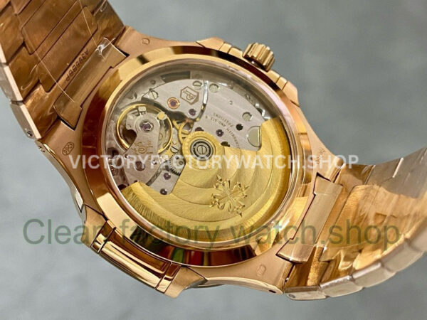 3K Factory Patek Philippe Nautilus 7118-1200R-010 Full Rose Gold Diamond Bezel Gold Dial (7) 3K Factory Patek Philippe Nautilus 7118-1200R-010 Full Rose Gold Diamond Bezel Gold Dial