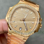 3K Factory Patek Philippe Nautilus 7118-1200R-010 Full Rose Gold Diamond Bezel Gold Dial (8) 3K Factory Patek Philippe Nautilus 7118-1200R-010 Full Rose Gold Diamond Bezel Gold Dial