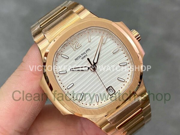 3K Factory Patek Philippe Nautilus 7118/1R-001 Rose Gold Silver Dial