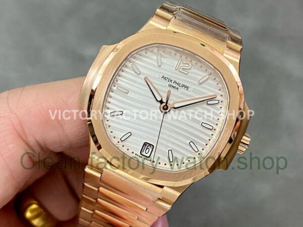 3K Factory Patek Philippe Nautilus 7118/1R-001 Rose Gold Silver Dial