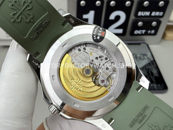 3K Factory Patek Philippe Aquanaut 5168G-010 42.2mm White Gold Avocado Green Rubber Strap Avocado Green Dial