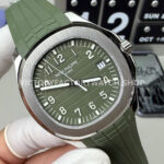 3K Factory Patek Philippe Aquanaut 5168G-010 42.2mm White Gold Avocado Green Rubber Strap Avocado Green Dial