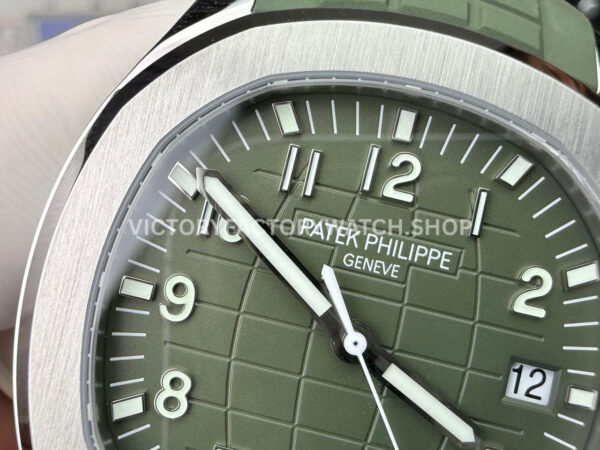 3K Factory Patek Philippe Aquanaut 5168G-010 42.2mm White Gold Avocado Green Rubber Strap Avocado Green Dial