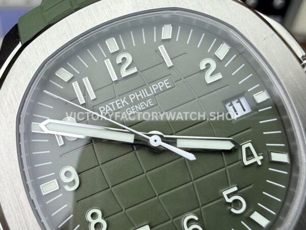 3K Factory Patek Philippe Aquanaut 5168G-010 42.2mm White Gold Avocado Green Rubber Strap Avocado Green Dial