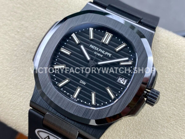 AMG Factory Customer Made Patek Philippe Nautilus PP5711 40mm Ceramics Black Rubber Strap Black Di (8) AMG Factory Customer Made Patek Philippe Nautilus PP5711 40mm Ceramics Black Rubber Strap Black Dial