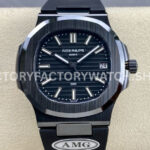 AMG Factory Customer Made Patek Philippe Nautilus PP5711 40mm Ceramics Black Rubber Strap Black Di (9) AMG Factory Customer Made Patek Philippe Nautilus PP5711 40mm Ceramics Black Rubber Strap Black Dial