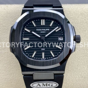 AMG Factory Customer Made Patek Philippe Nautilus PP5711 40mm Ceramics Black Rubber Strap Black Dial