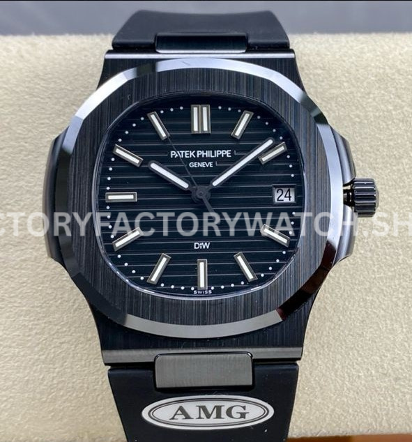 AMG Factory Customer Made Patek Philippe Nautilus PP5711 40mm Ceramics Black Rubber Strap Black Di (9) AMG Factory Customer Made Patek Philippe Nautilus PP5711 40mm Ceramics Black Rubber Strap Black Dial