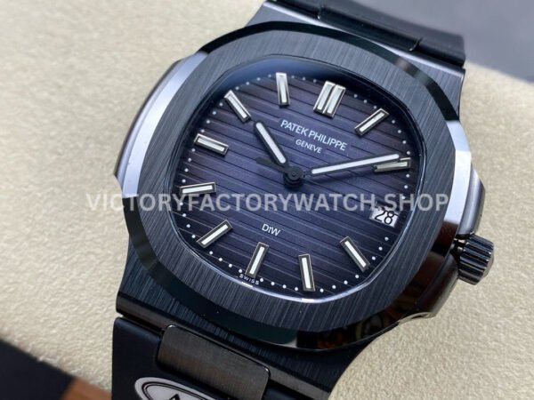 AMG Factory Customer Made Patek Philippe Nautilus PP5711 40mm Ceramics Black Rubber Strap Grey Dial